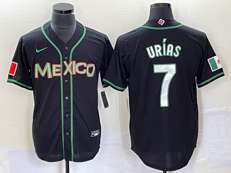Men 2023 World Cub Mexico #7 Urias Black white Nike MLB Jersey28